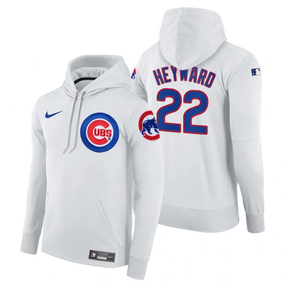 Men Chicago Cubs 22 Heyward white home hoodie 2021 MLB Nike Jerseys